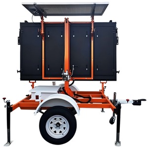 <b>Solar</b> Traffic Information Board Trailer LED Display Screen IP65 <b>Ground</b> Mount Q235 Steel Frame Non Reflective Steady On <b>Light</b> - Product Image 4