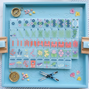 Tuiles de Mahjong de Luxe Style Lac du Sud, en Acrylique Mono-couche, Jeu Familial, Illustration Personnalisée, 160 Tuiles de Mahjong - Product Image 1