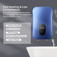 Pemanas Air Listrik Instan Digital Kontrol Digital Efisiensi Tinggi Seri Baru 220V 4.5KW untuk Kamar Mandi Hotel