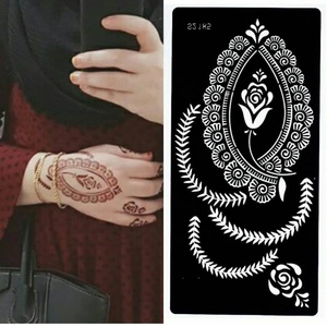 Reutilizable cara cuerpo pintura tatuaje plantilla pegatina temporal aerógrafo geométrico Floral <span class=keywords><strong>flor</strong></span> dedo mano tatuaje pegatina - Product Image 5