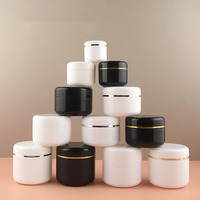 Pot de crème pour le visage en or et argent de 10g à 500g, boîte de masque facial et étui à pommade, emballage cosmétique de voyage en PP