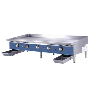 Commercial Kitchen Equipment Factory 25mm Grillage 60 Inches <b>Thermostat</b> <b>Control</b> Gas Griddle Teppanyaki Fried Meat Griddle KB-G60 - Product Image 2