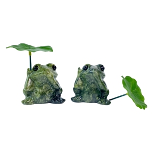 Figuras Decorativas de Animales Talladas en Jade Verde Natural al por Mayor: Rana, Elefante, Hipopótamo, para Decoración <span class=keywords><strong>y</strong></span> Regalos - Product Image 4