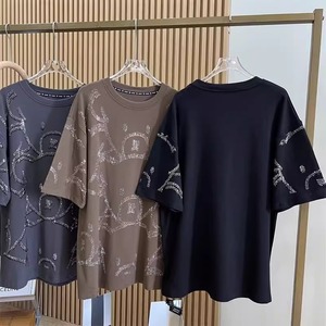 <span class=keywords><strong>T</strong></span>-<span class=keywords><strong>shirt</strong></span> Oversize da <span class=keywords><strong>Donna</strong></span> in Cotone Taglie Forti, Design Primavera/Estate con Strass e Motivo Orsetto, Vestibilità Rilassata, Manica Corta - Product Image 2