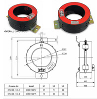 Transformateur de courant à séquence zéro de type ouvert en résine coulée LXKW-120/75 120 mm pour la détection de fuite à la terre