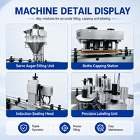Machine de remplissage automatique haute précision à économie d'énergie pour poudres (protéines de lait, nutrition, café) en bidons, bocaux et bouteilles, avec vis sans fin