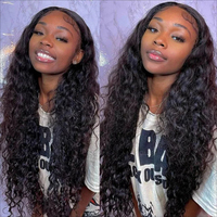 200% haute densité vague profonde 13x6 HD perruque frontale en dentelle, 30 pouces Transparent 13x4 bouclés dentelle frontale perruques de cheveux humains pour les femmes