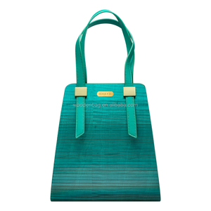 Chic <span class=keywords><strong>Cyan</strong></span> Tote Túi cho phụ nữ rắn gỗ với da kép xử lý từ đóng cửa phong cách giản dị - Product Image 4