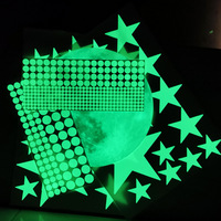 Autocollant mural décoratif personnalisé lumineux plat ou 3D, étoiles qui brillent dans le noir, autocollant mural qui brille dans le noir