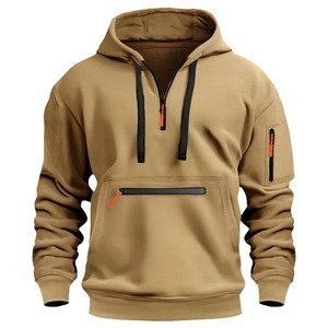Wholesale Fall and Winter Men's Hooded Sweatshirt with Zipper and Multiple Pockets Pullover Sports Casual <strong>Jacket</strong> Trendy Menswear - Product Image 1