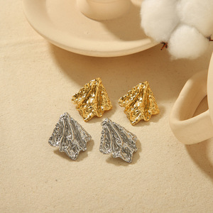Bijoux de géométrie personnalisés en gros boucles d'oreilles goujons de boucle d'oreille en acier inoxydable femme - Product Image 3