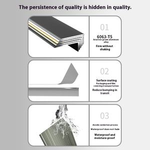 Bandes de bord asymétriques en alliage d'aluminium de norme européenne en forme de L bandes d'angle de carreaux décoratifs à angle droit accessoires de carreaux - Product Image 4