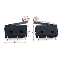 KW12-3 AC 250V 5A très sensible SPDT 1NO 1NC Micro interrupteur 2/3 broches interrupteur de fin de course avec bras de tige de rouleau