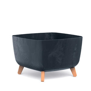 Jarrón Cuadrado GRACIA con Efecto Hormigón 39x39x27cm Antracita - Product Image 1