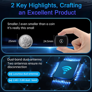 Adaptateur sans fil Fuallwin USB Type C 2 en 1 Android Auto CarPlay, Mirror Link, super mini dongle CarPlay pour téléphone IOS Android - Product Image 3