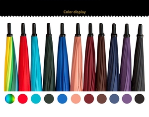 Parapluie d'affaires pour adulte à poignée droite 16K, vente chaude, design à baleines, style classique, automatique, vente en gros d'usine, pas cher - Product Image 2