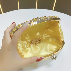 Sac à main de luxe élégant et polyvalent pour femme, motif tournesol, avec strass incrustés, idéal pour les soirées et comme petit sac bandoulière. - Product Image 6