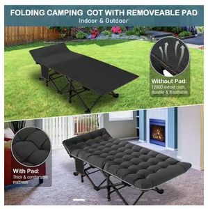 <span class=keywords><strong>Lit</strong></span> <span class=keywords><strong>de</strong></span> camping pliable <span class=keywords><strong>XXL</strong></span> DoCred avec matelas et sac <span class=keywords><strong>de</strong></span> transport - <span class=keywords><strong>Lit</strong></span> portable robuste pour usage extérieur et intérieur, <span class=keywords><strong>lit</strong></span> d'appoint - Product Image 3