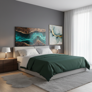 Cabecera de Cama de Madera Maciza y Resina Epoxi Hecha a Mano SACK |   Muebles de Dormitorio Modernos de Lujo con Tema de Amor, Curado Térmico Artístico Personalizado - Product Image 3