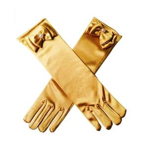 Gants fantaisie MS pour filles, accessoires de jeu de rôle Princesse, avec nœud et perles, pour fête d'anniversaire, imprimés, différentes couleurs - Product Image 4