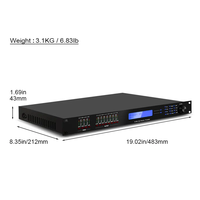 Processeur Audio professionnel DSP480 gestion des haut-parleurs numériques en métal 4 entrées 8 sorties Dsp pour la gestion Audio