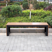Mobilier urbain moderne banc de jardin banc en acier inoxydable sièges de parc jardin en bois patio extérieur bancs en acier inoxydable