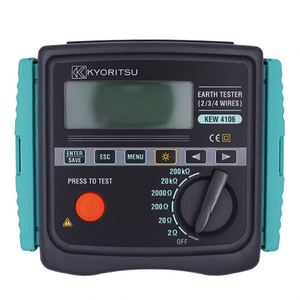 Medidor de Resistencia de Tierra Kyoritsu KEW 4106 0.001-200 K con Memoria para 800 Datos, Baterías AA de 12V CC, Pantalla LCD de Matriz de Puntos - Product Image 4