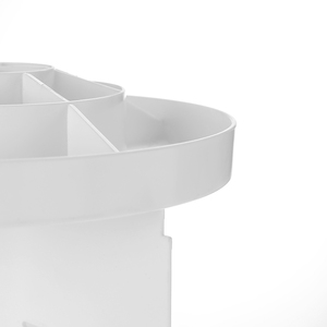 Acrílico blanco almacenamiento + cajas organizador 360 rotar plástico cosmético + cajas contenedor maquillaje productos de almac - Product Image 6