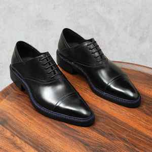 Zapatos de Hombre de Cuero Genuino, Estilo Casual de Negocios, Forro de Piel de Vacuno de Primera Calidad, Ligeros y Suaves, con Punta en Pico - Product Image 4