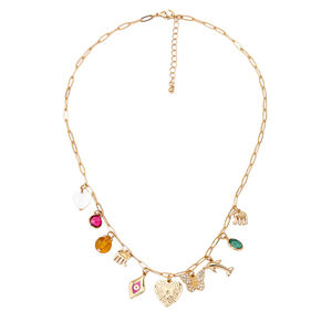 Kalung wanita kustom dengan liontin cangkang mata lumba-lumba kupu-kupu berlapis emas rantai Tautan modis dengan batu berlian - Product Image 6