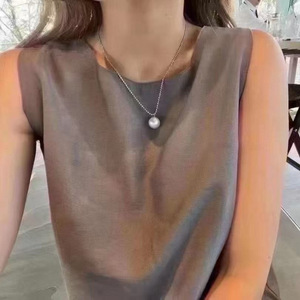 Colgante de Perla de Agua Dulce Natural de Zhuji, 11-12 mm, Forma Casi Perfecta, Brillante, con Cadena de Plata Pura, Colección de Agua Dulce - Product Image 2