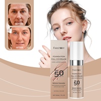 Fond de teint liquide pour le visage personnalisé, à la Centella Asiatica, apaisant la peau, protection UV SPF 50, hydratant, imperméable