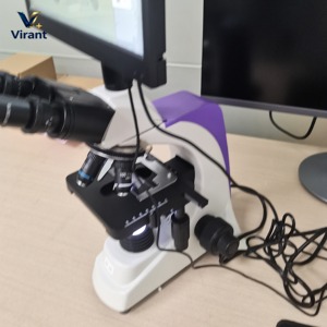 Microscope numérique trinoculaire vétérinaire avec écran HD et lentilles multiples pour la détection d'échantillons de sang, de sperme et de tissus animaux - Product Image 4