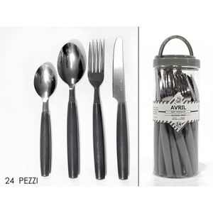 Set di posate grigie da 24 pezzi Collezione Avril - Product Image 1