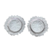 Vente en gros d'assiettes de présentation en plastique Silver Reef 13 pouces réutilisables pour décoration de table pour événement de mariage