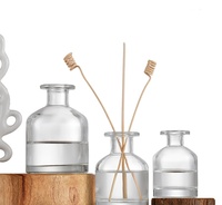 Vente en gros Bouteille de recharge pour diffuseur en verre à roseau vide noir de haute qualité avec bâtonnets Bouteilles de parfum d'air frais pour la maison