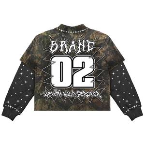 Survêtement évasé délavé à l'acide vintage pour hommes avec strass noir lavé à la pierre Baggy Shirts Plus Size Summer Shorts - Product Image 4