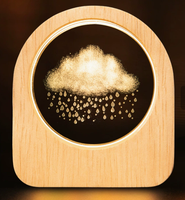 Boule de cristal vierge en gros, veilleuse en verre personnalisable avec gravure laser et base en bois
