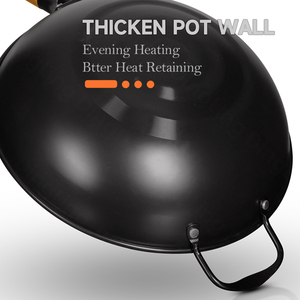 Wok Chino <span class=keywords><strong>de</strong></span> Hierro <span class=keywords><strong>de</strong></span> Alta Calidad Resistente a <span class=keywords><strong>la</strong></span> Oxidación para el Hogar y Restaurantes - Product Image 3