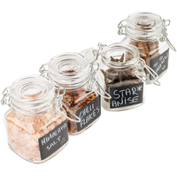 Mini pots en verre hermétiques de 4 oz, pots Mason cylindriques modernes avec couvercle à charnière, chauffables, multifonctionnels pour épices, confitures, miel