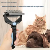 Peigne pour animaux de compagnie multifonctionnel 3 en 1, démêlant, éliminant les poils, design sûr pour chats, chiens, fournitures de toilettage pour animaux de compagnie