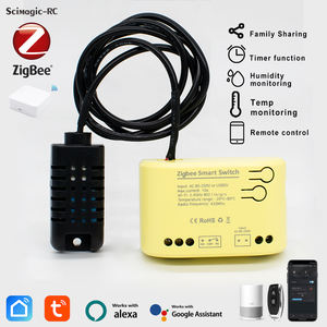 Interrupteur <span class=keywords><strong>intelligent</strong></span> Zigbee Tuya avec capteur de température et d'humidité, surveillance en temps réel, <span class=keywords><strong>thermostat</strong></span>, contact sec, compatible avec <span class=keywords><strong>Alexa</strong></span> - Product Image 2