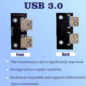 Cable de Extensión USB 3.0 Doble USB-A Hembra a Interno de 19/20 Pines - Product Image 3