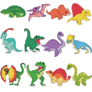 Kits de peinture diamant DIY sur le thème du transport, autocollants créatifs pour l'apprentissage ciblé, animaux de dessin animé et nature, pour les 4-12 ans, jouets à coller - Product Image 6