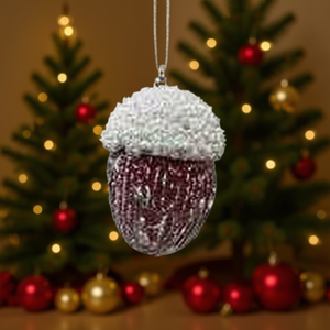 Homeera Christmas Pendant 9x12cm Red Foam Ornament Round Shape Machine Made Christmas Tree Decoration - Product Image 2
