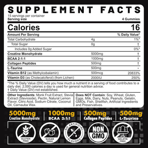 Custom Label Creatine BCAA Gummies Muscle Recovery <b>Protein</b> Synthesis Strength Endurance Vegan Non-GMO Sugar Free OEM Label - Product Image 3