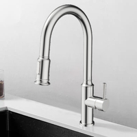 Robinet de cuisine monocommande contemporain YKF-6028 en acier inoxydable SUS304 avec fonction de dosage, eau chaude/froide, mitigeur extractible pour évier, valve en céramique