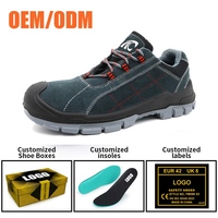 Chaussures de sécurité pour travailleurs Tiger Master CE S1P en cuir suédé bleu, embout en acier, anti-perforation, antistatiques, résistantes à l'huile et antidérapantes pour hommes