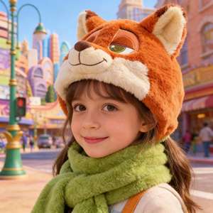 Juguete de Peluche de <span class=keywords><strong>Zorro</strong></span> de Dibujos Animados, Moderno y Elegante, Adorable Conejo Judy con Gorro, Bufanda y Guantes, Regalo Todo en Uno para Niños - Product Image 2