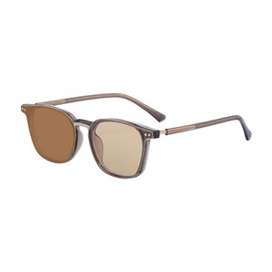 Lunettes de soleil pour hommes ZT-2893, monture carrée en TR, verres en PC, protection UV400, classe 2, pare-soleil, couleur noire, design à manchon magnétique - Product Image 5
